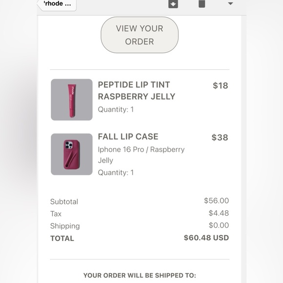 Rhode Raspberry iPhone 16 Pro Case - Picture 4 of 4